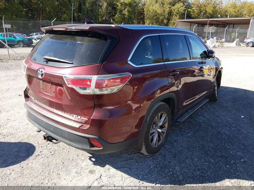 Vin: 5tdjkrfh3es014446, lot: 46766135, toyota highlander xle v6 20144