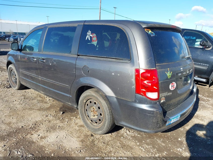 Vin: 2c4rdgbg6gr143503, lot: 46766590, dodge grand caravan se 20163