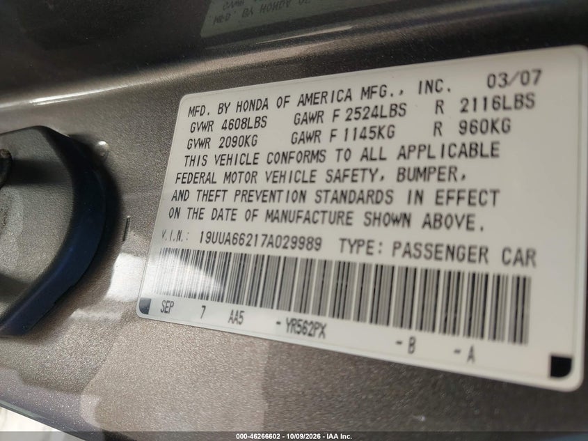 2007 ACURA TL 3.2 · Фото 9