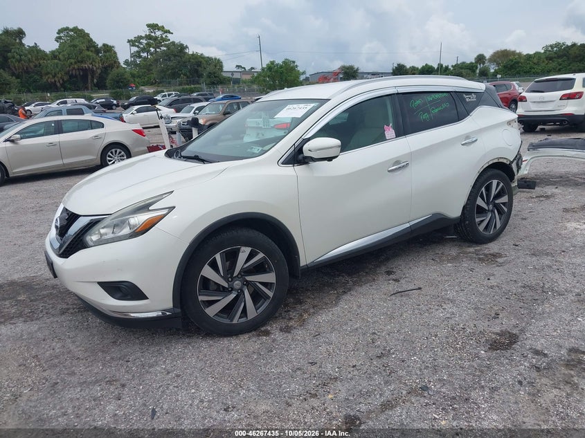 Vin: 5n1az2mh7fn218191, lot: 46767529, nissan murano platinum 20152