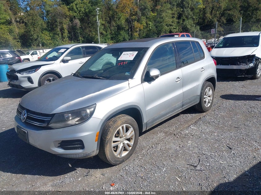Vin: wvgbv7ax2cw568634, lot: 46768045, volkswagen tiguan s 20122
