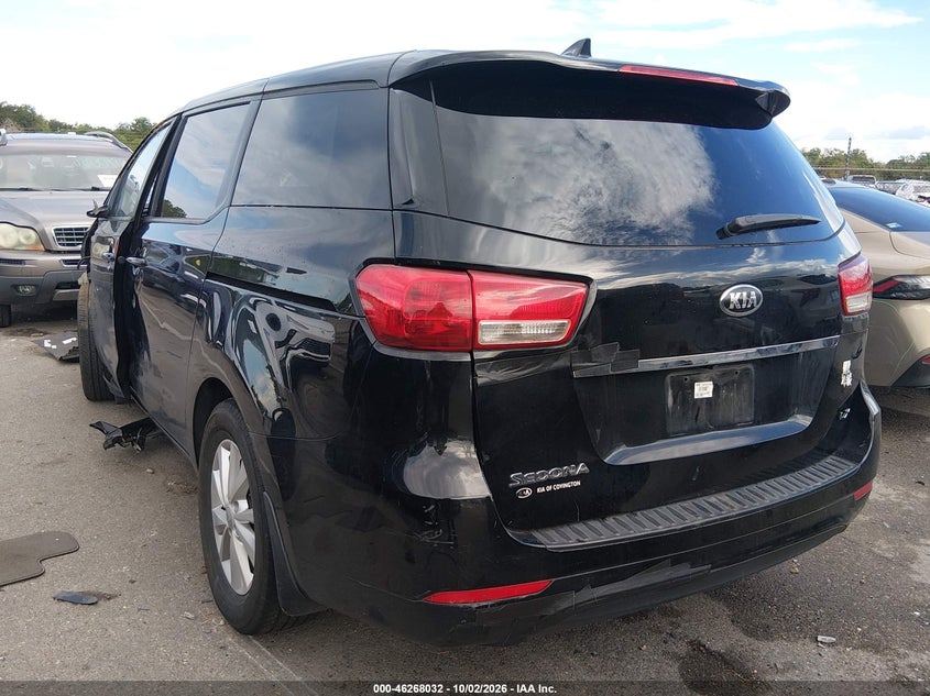 Vin: kndmb5c16j6379176, lot: 46768126, kia sedona lx 20183