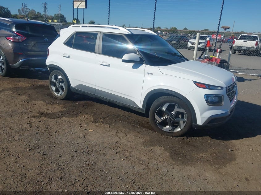 Vin: kmhrc8a37nu173371, lot: 46768656, hyundai venue sel 20221