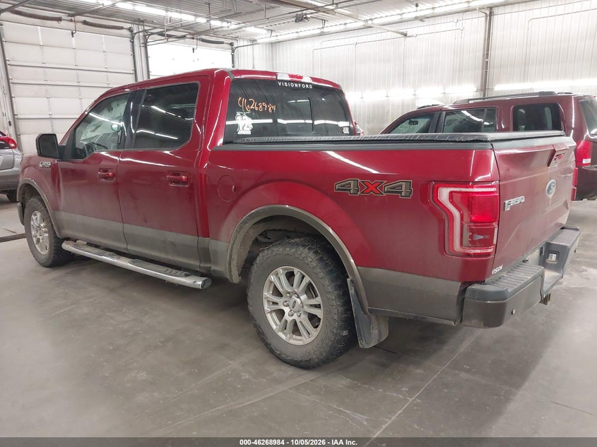 Vin: 1ftew1eg6ffb62091, lot: 46769078, ford f-150 lariat 20153