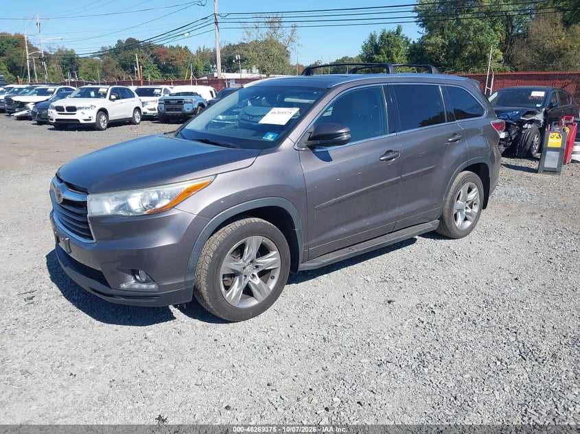Vin: 5tddkrfh5fs112795, lot: 46769474, toyota highlander limited platinum v6 20152
