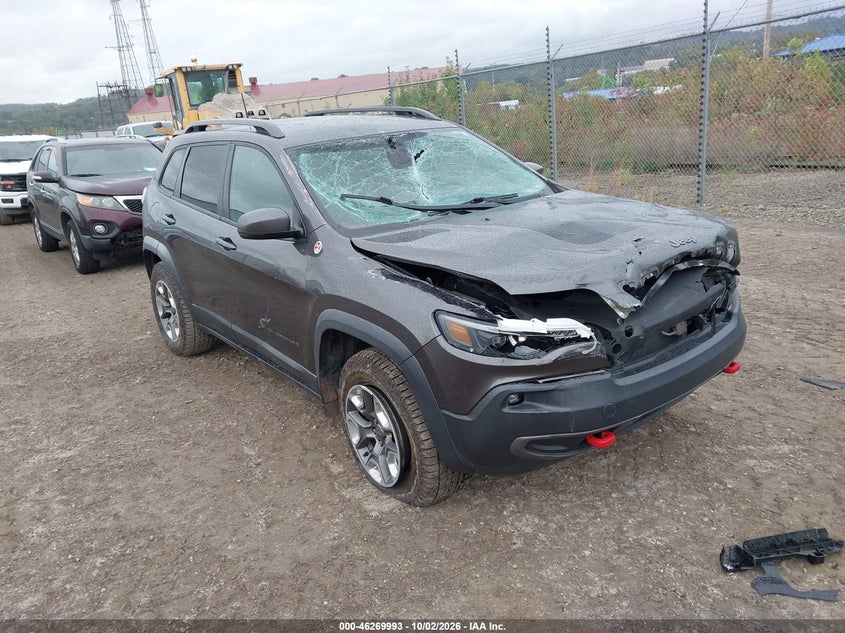 Vin: 1c4pjmbx8kd417956, lot: 46770106, jeep cherokee trailhawk 4x4 20191