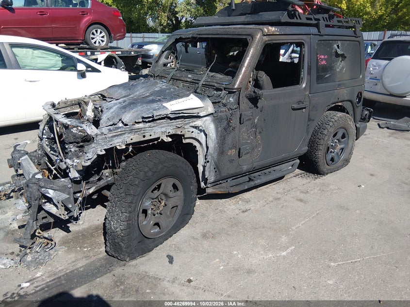Vin: 1c4gjxag7kw565748, lot: 46770107, jeep wrangler sport 4x4 20192