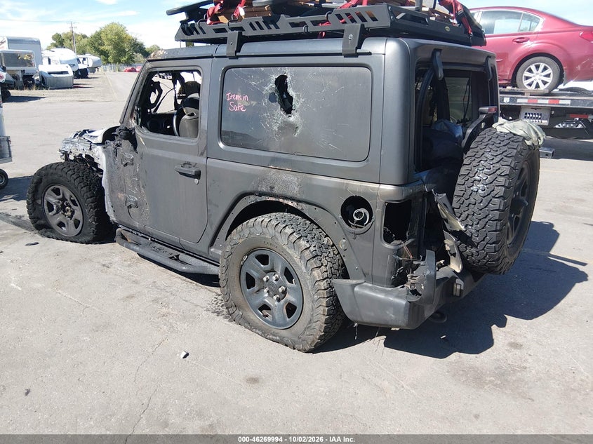 Vin: 1c4gjxag7kw565748, lot: 46770107, jeep wrangler sport 4x4 20193