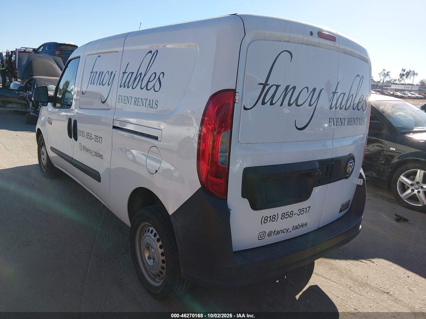 Vin: zfberfab0j6l79808, lot: 46770285, ram promaster city tradesman 20183