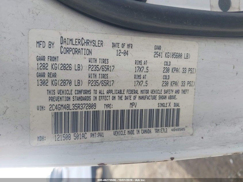 2005 CHRYSLER PACIFICA · Фото 9