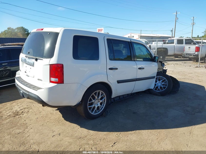 Vin: 5fnyf4h26fb071809, lot: 46770730, honda pilot lx 20154
