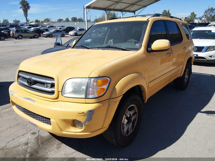 2001 Toyota Sequoia Limited V8, Theft Recovery, IAAI, VIN 5TDZT38A51S027576 — photo 2