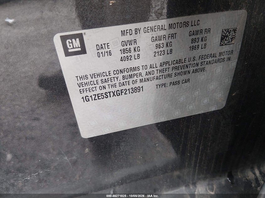 2016 CHEVROLET MALIBU 1LT · Фото 9