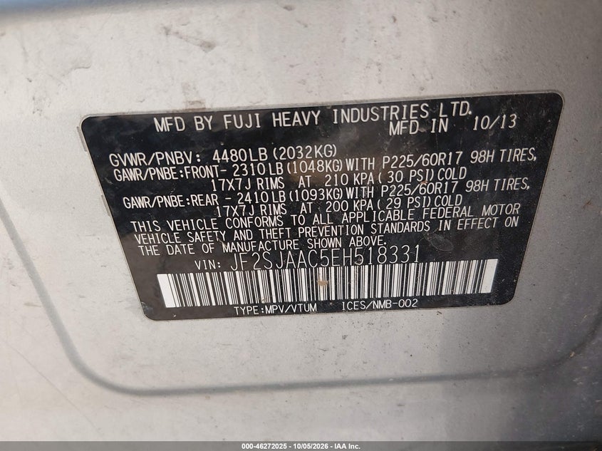 2014 SUBARU FORESTER 2.5I · Фото 9