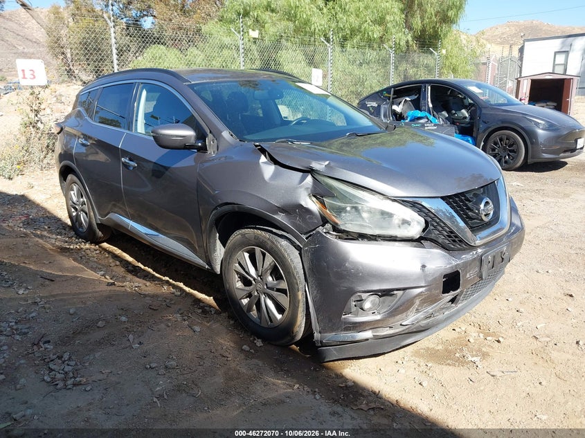Vin: 5n1az2mg1jn107202, lot: 46772187, nissan murano sv 20181