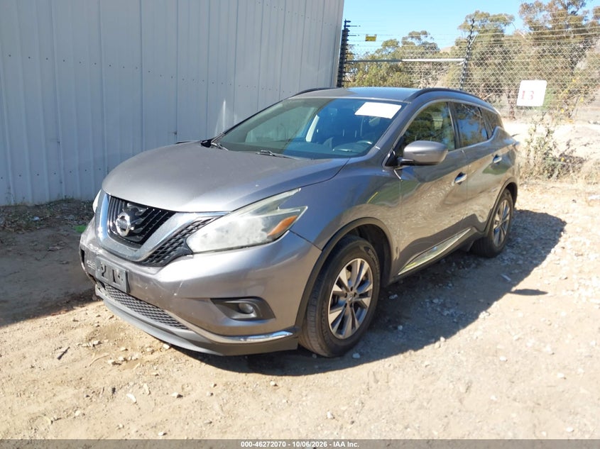 Vin: 5n1az2mg1jn107202, lot: 46772187, nissan murano sv 20182