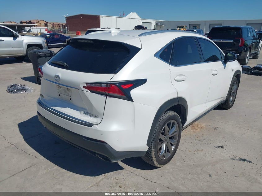 Vin: jtjyarbz3f2008328, lot: 46772242, lexus nx 200t f sport 20154