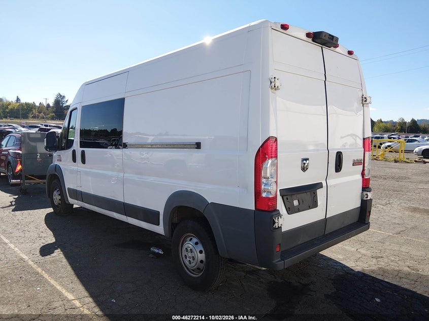 Vin: 3c6trvdg7je142580, lot: 46772331, ram promaster 2500 high roof 159 wb 20183