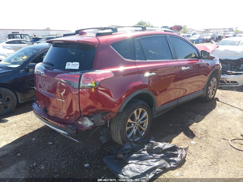 Vin: jtmyfrevxjd127200, lot: 46772786, toyota rav4 limited 20184