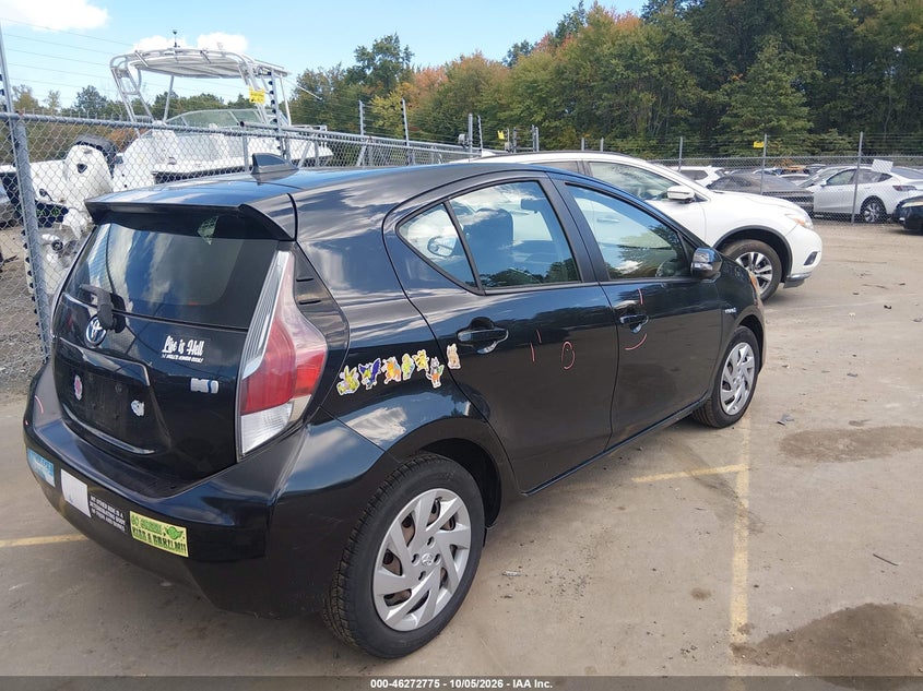 Vin: jtdkdtb31f1100665, lot: 46772892, toyota prius c one 20154