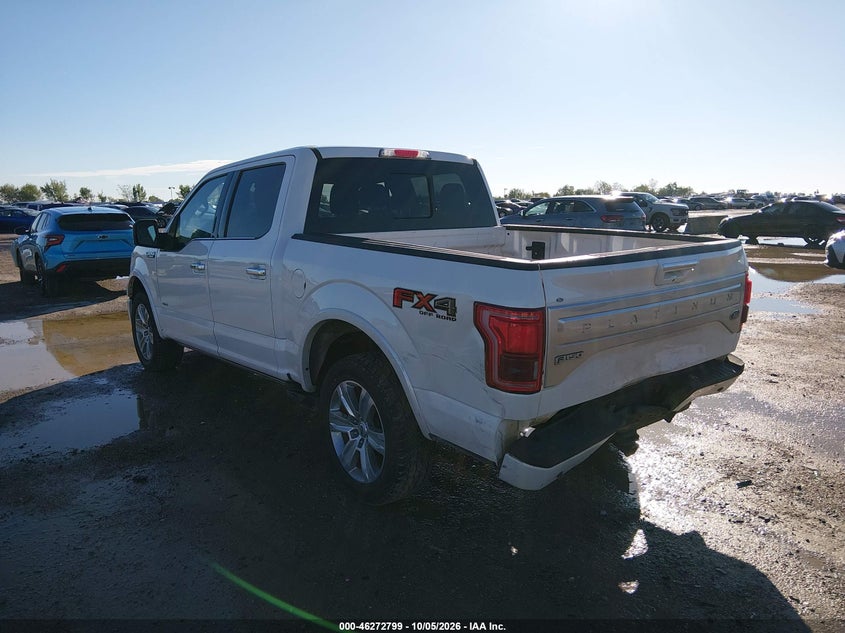 Vin: 1ftew1eg1ffb23182, lot: 46772916, ford f-150 platinum 20153