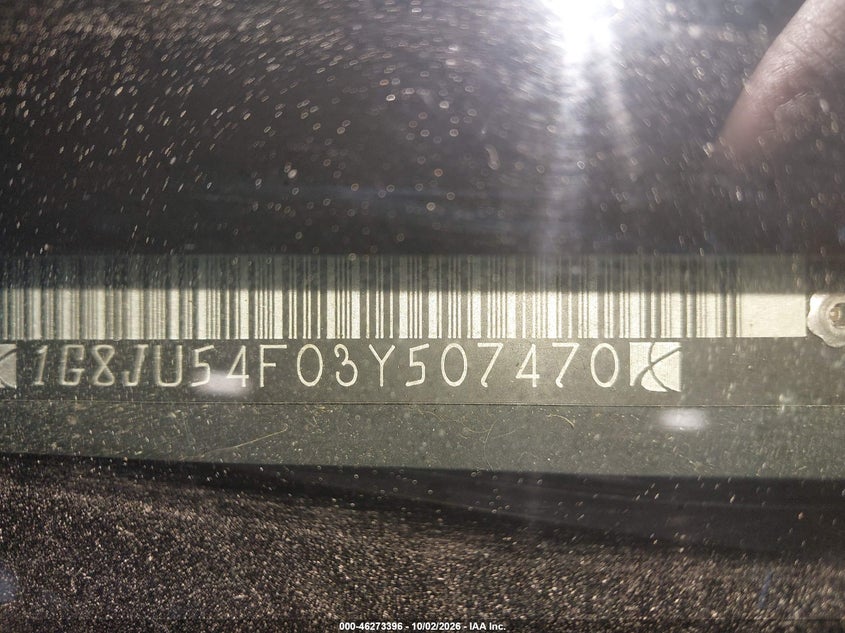 SATURN L-SERIES 2003 VIN 1G8JU54F03Y507470