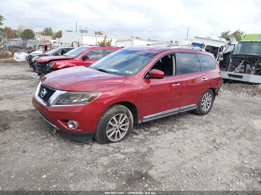 Vin: 5n1ar2mm3fc648972, lot: 46773564, nissan pathfinder sl 20152