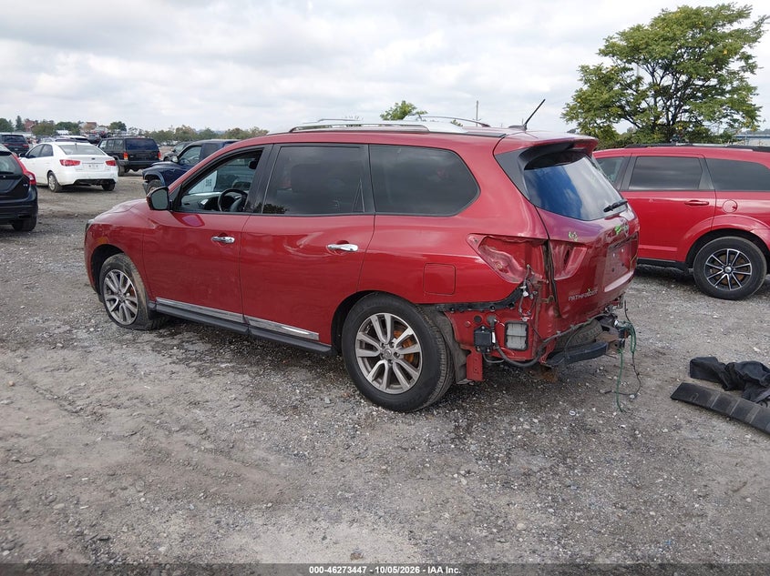 Vin: 5n1ar2mm3fc648972, lot: 46773564, nissan pathfinder sl 20153