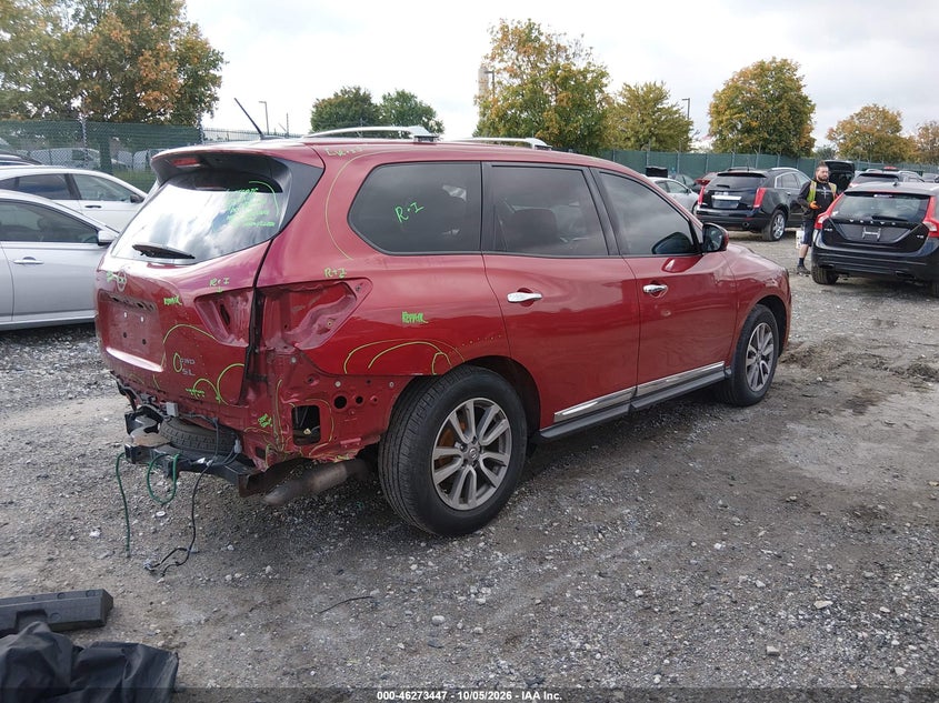 Vin: 5n1ar2mm3fc648972, lot: 46773564, nissan pathfinder sl 20154