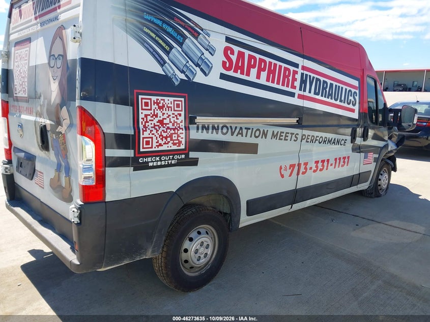 Vin: 3c6trvdg8ke534453, lot: 46773752, ram promaster 2500 high roof 159 wb 20194