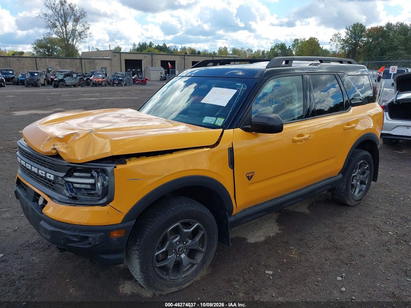 Vin: 3fmcr9d91mra77798, lot: 46774154, ford bronco sport badlands 20212