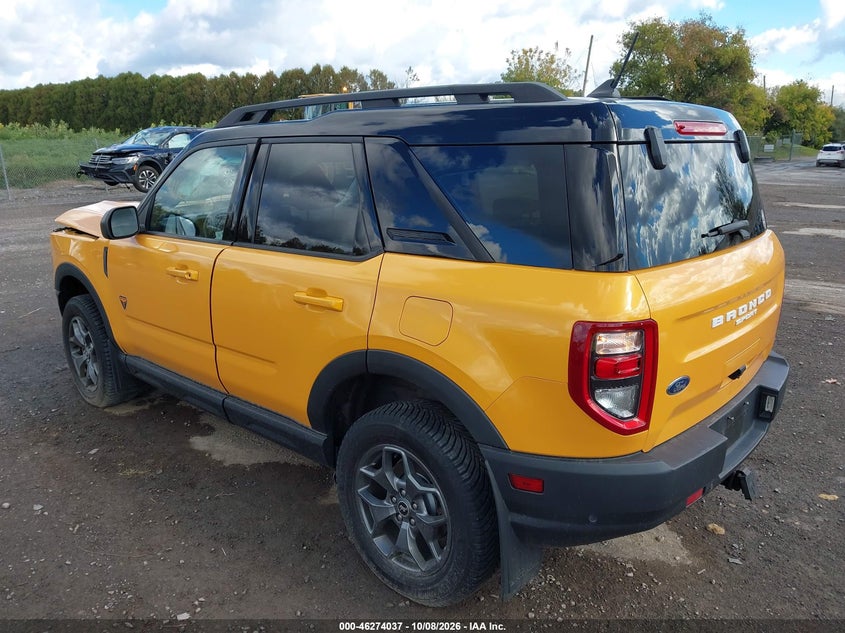 Vin: 3fmcr9d91mra77798, lot: 46774154, ford bronco sport badlands 20213