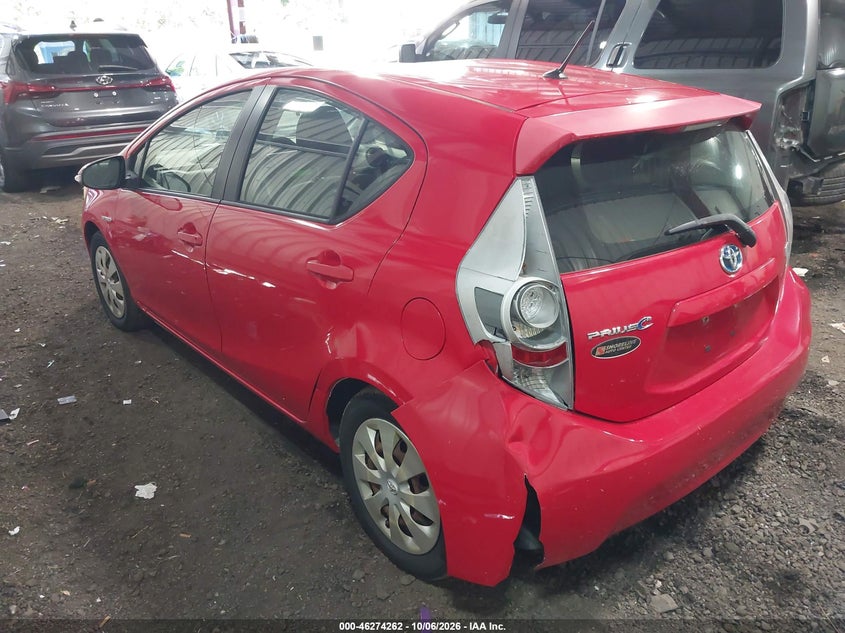 Vin: jtdkdtb3xc1525474, lot: 46774379, toyota prius c two 20123