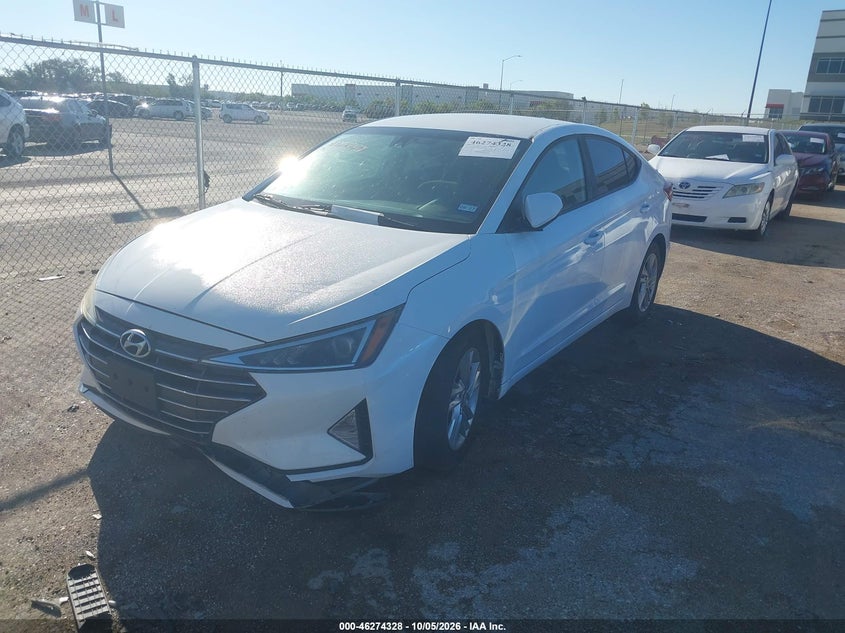 2019 Hyundai Elantra Sel, Удар спереди, IAAI, VIN 5NPD84LF6KH416285 — фото 2