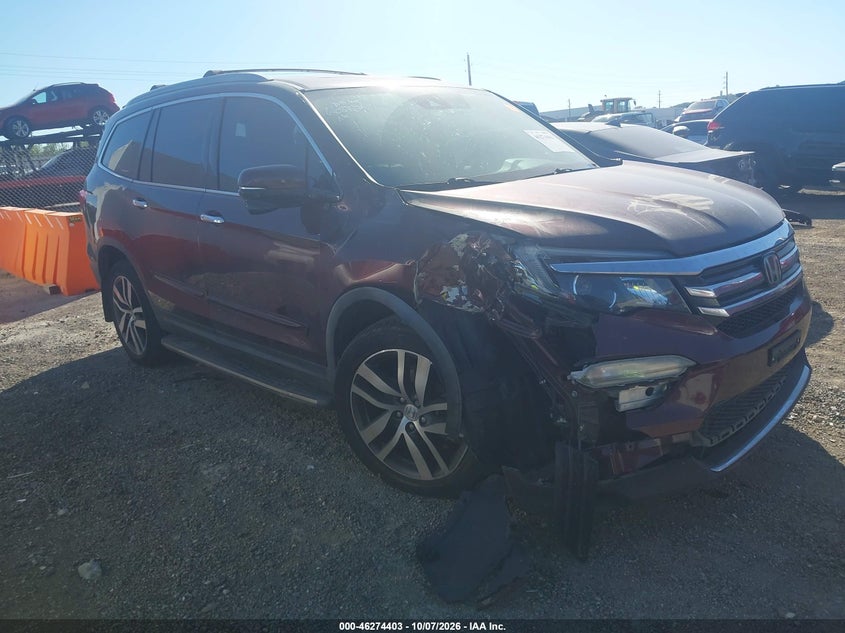Vin: 5fnyf6h92gb051695, lot: 46774520, honda pilot touring 20161