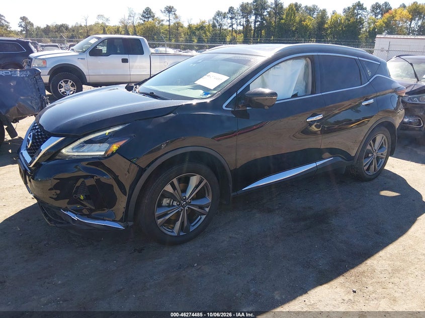 Vin: 5n1az2ds6mc108186, lot: 46774602, nissan murano platinum intelligent awd 20212