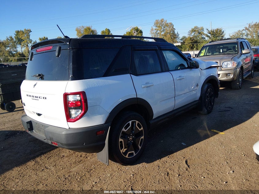 Vin: 3fmcr9c61mra92969, lot: 46774774, ford bronco sport outer banks 20214