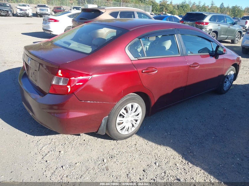 Vin: 2hgfb2f55ch546412, lot: 46774815, honda civic lx 20124