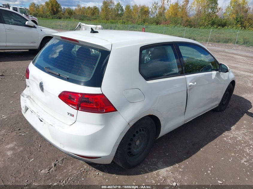 Vin: 3vw817au7fm021537, lot: 46774836, volkswagen golf launch edition 2-door 20154