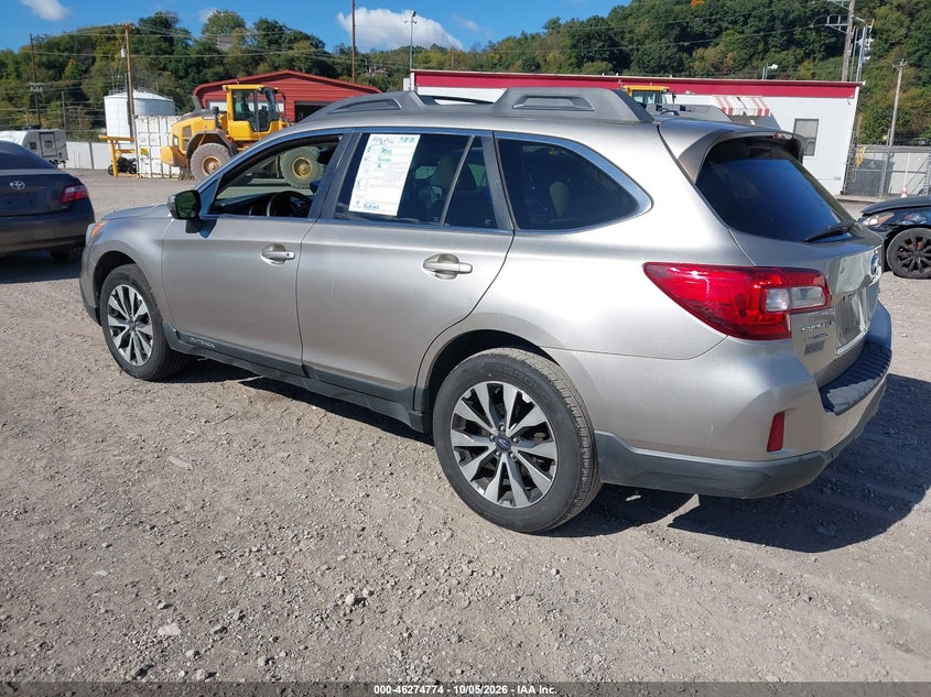 Vin: 4s4bsalc0f3267172, lot: 46774890, subaru outback 2.5i limited 20153