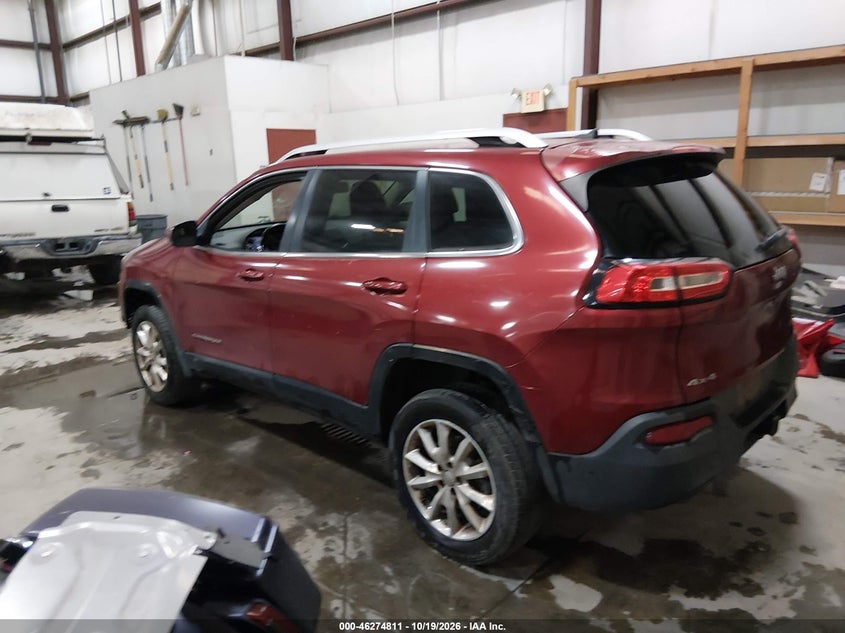 Vin: 1c4pjmds3ew308850, lot: 46774928, jeep cherokee limited 20143