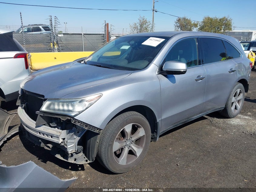 Vin: 5fryd3h23gb021496, lot: 46774977, acura mdx acurawatch plus package 20162