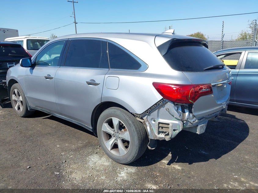 Vin: 5fryd3h23gb021496, lot: 46774977, acura mdx acurawatch plus package 20163