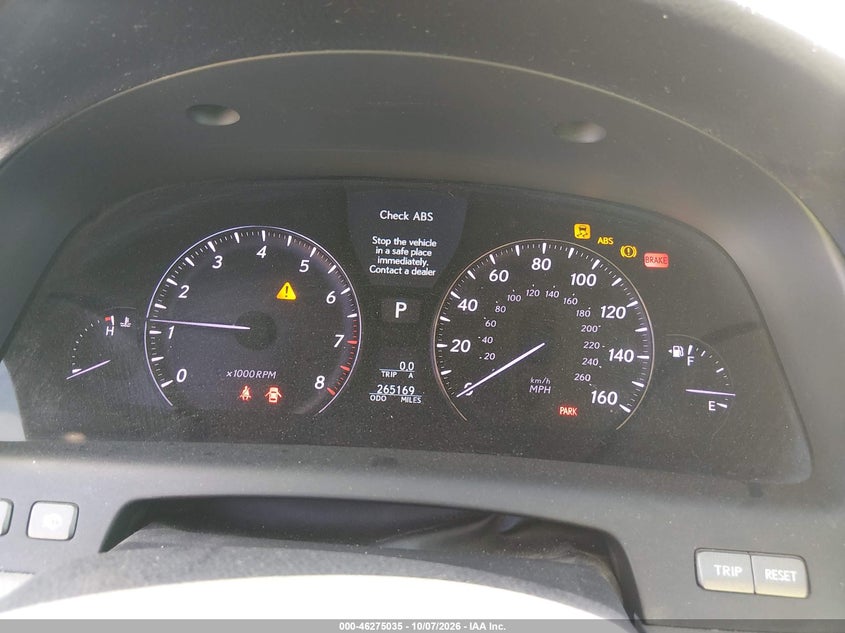 LEXUS LS 460 2007 VIN JTHBL46F275038215