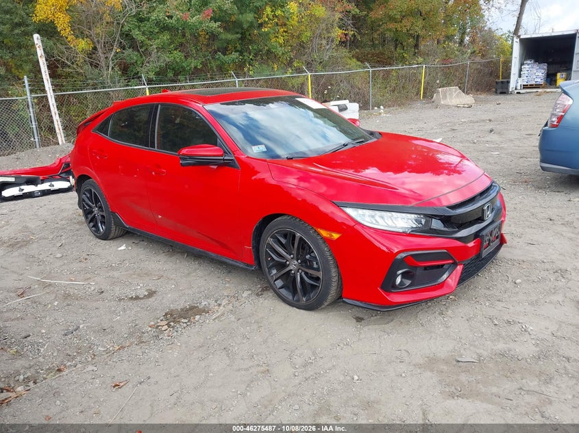 Vin: shhfk7h93mu404237, lot: 46775604, honda civic sport touring 20211