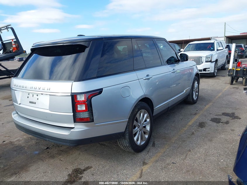 Vin: salgs2vf4fa226829, lot: 46776105, land rover range rover 3.0l v6 supercharged hse 20154