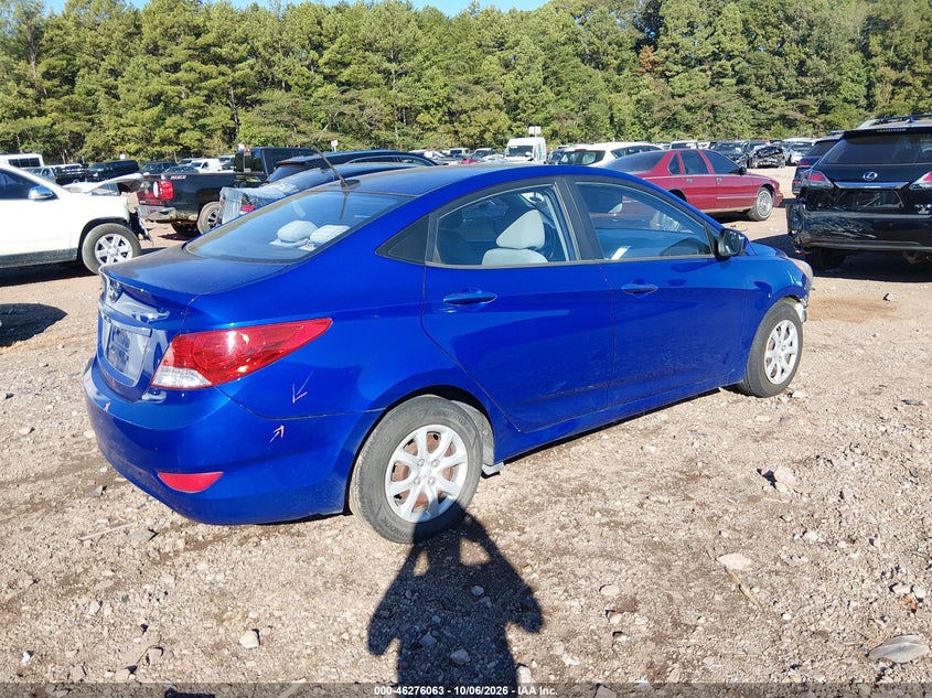 Vin: kmhct4ae0du420275, lot: 46776180, hyundai accent gls 20134