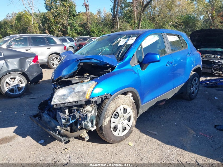Vin: kl7cjksb0fb093505, lot: 46776384, chevrolet trax 1ls 20152