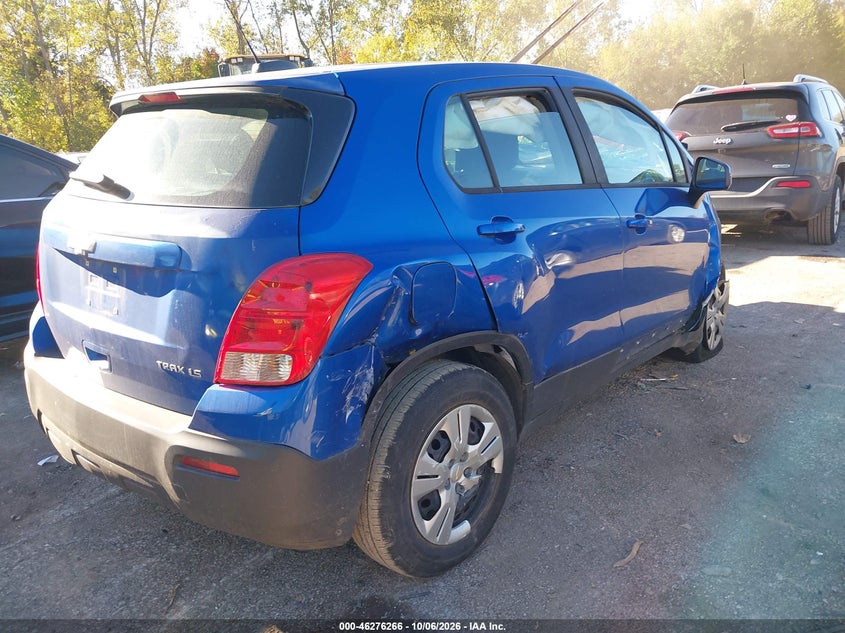 Vin: kl7cjksb0fb093505, lot: 46776384, chevrolet trax 1ls 20154