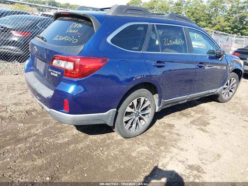 Vin: 4s4bsanc2f3272659, lot: 46777550, subaru outback 2.5i limited 20154